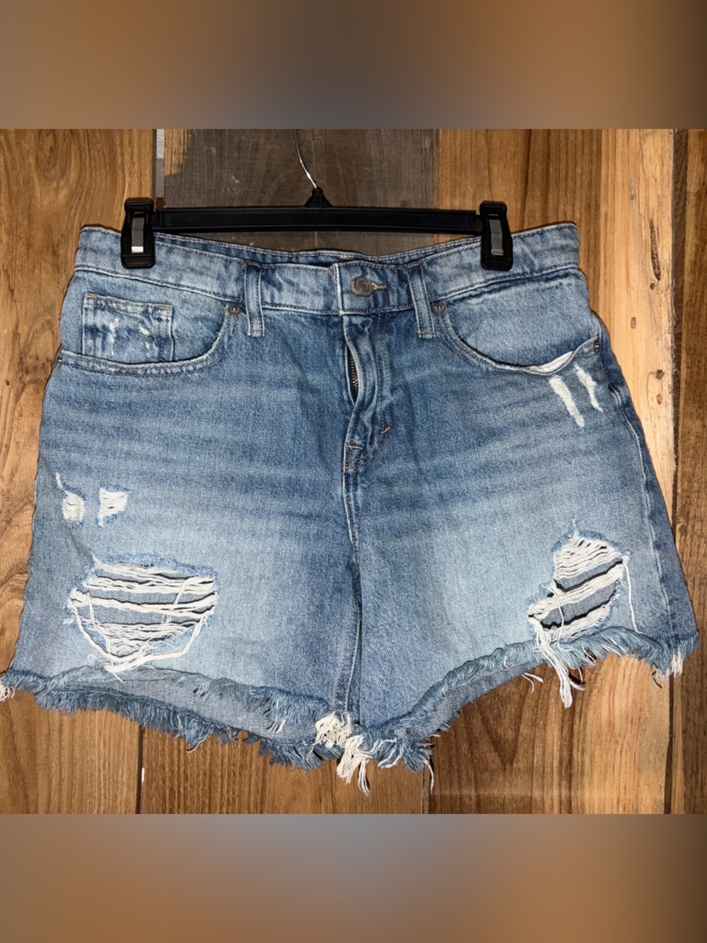 Lucky Brand Boyfriend Light Blue Distressed Denim Shorts